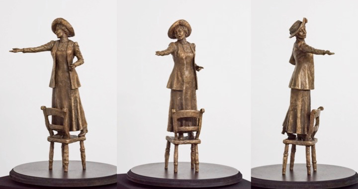 Emmeline Pankhurst bronze - sculpture by Hazel Reeves