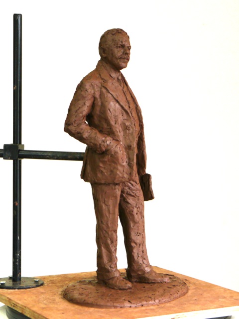 Final clay Gresley maquette - sculpture by Hazel Reeves