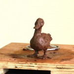 Mallard duck clay sculpture - by Hazel Reeves