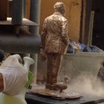 Patinating the gresley maquette - by Hazel Reeves