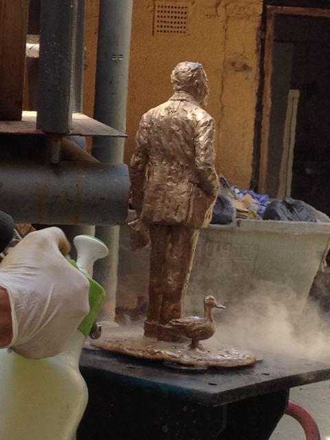 Patinating the gresley maquette - by Hazel Reeves
