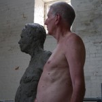 Clay Gresley sculpture with model Barry McGerr