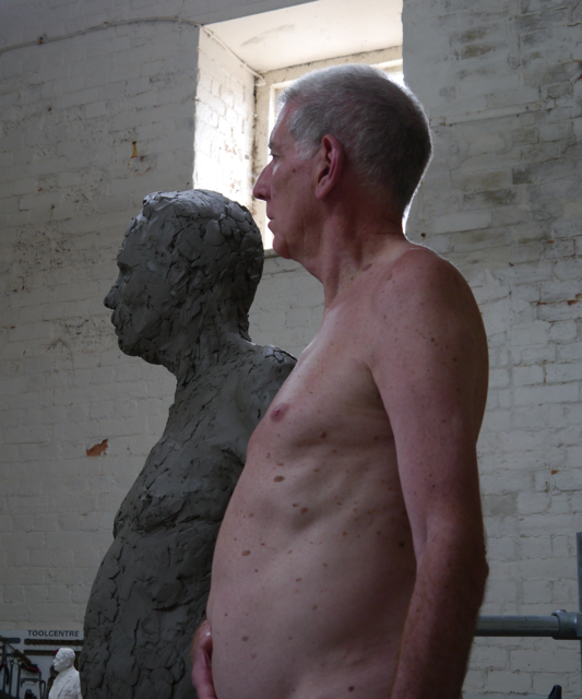 Clay Gresley sculpture with model Barry McGerr