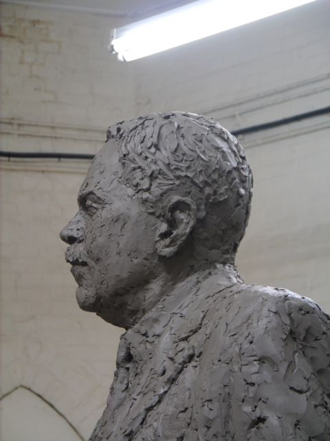 Head of the Gresley statue, work-in-progress