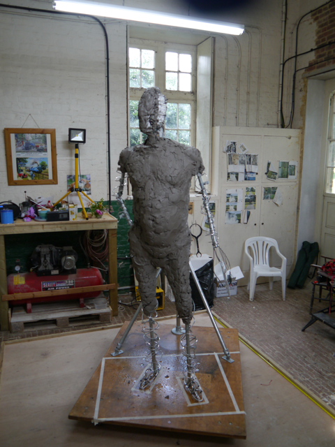 Gresley sculpture in clay - work-in-progress