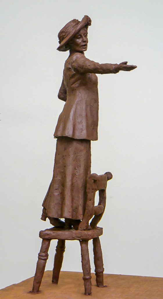 Emmeline Pankhurst maquette by Hazel Reeves