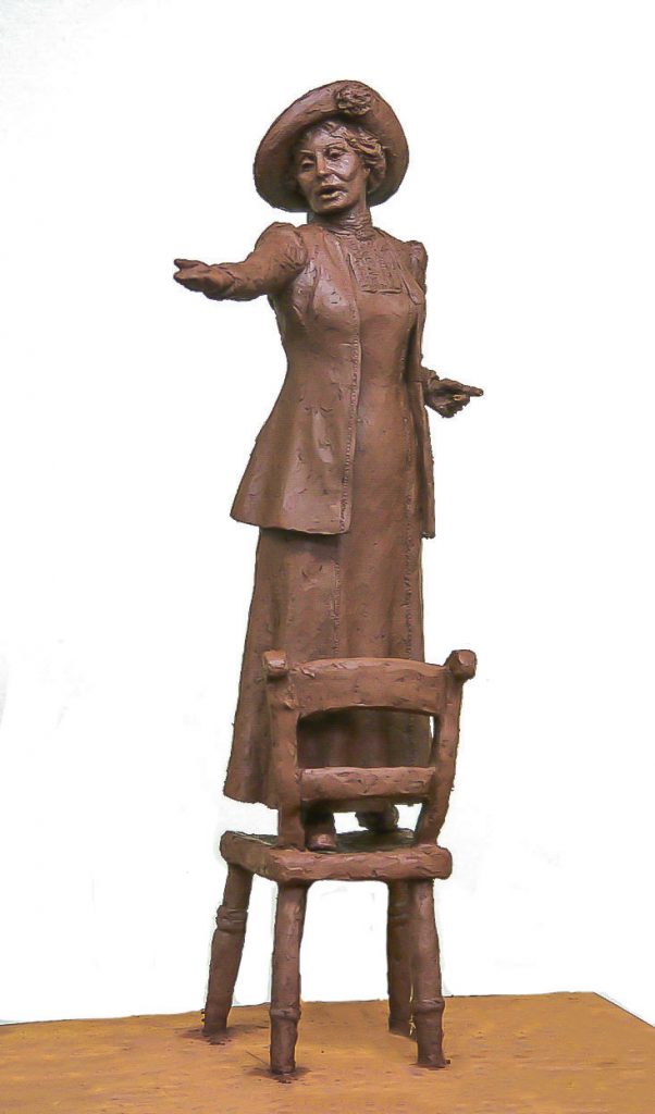 Emmeline Pankhurst maquette by Hazel Reeves