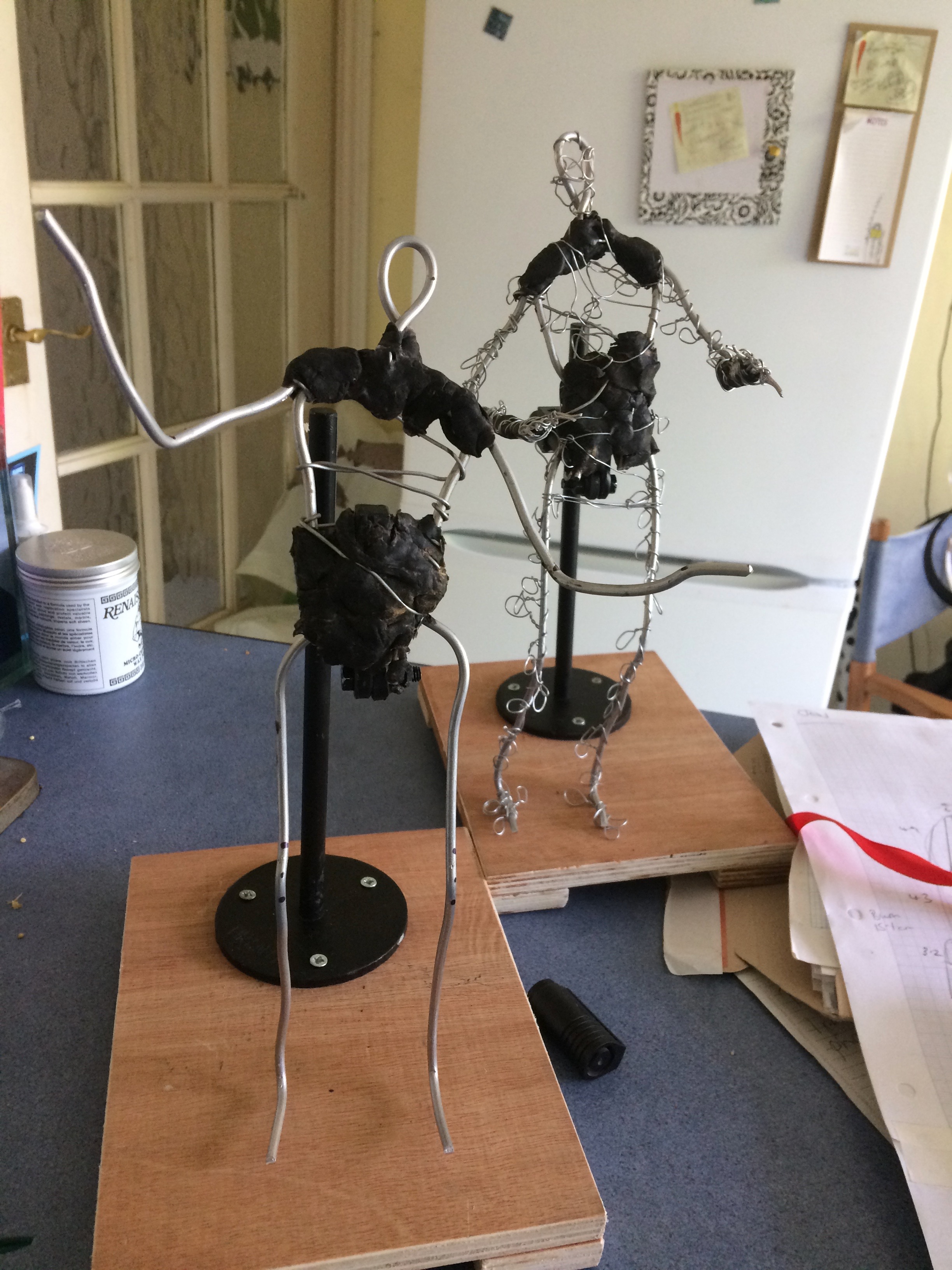 Small figure armatures for the Cracker Packer maquette