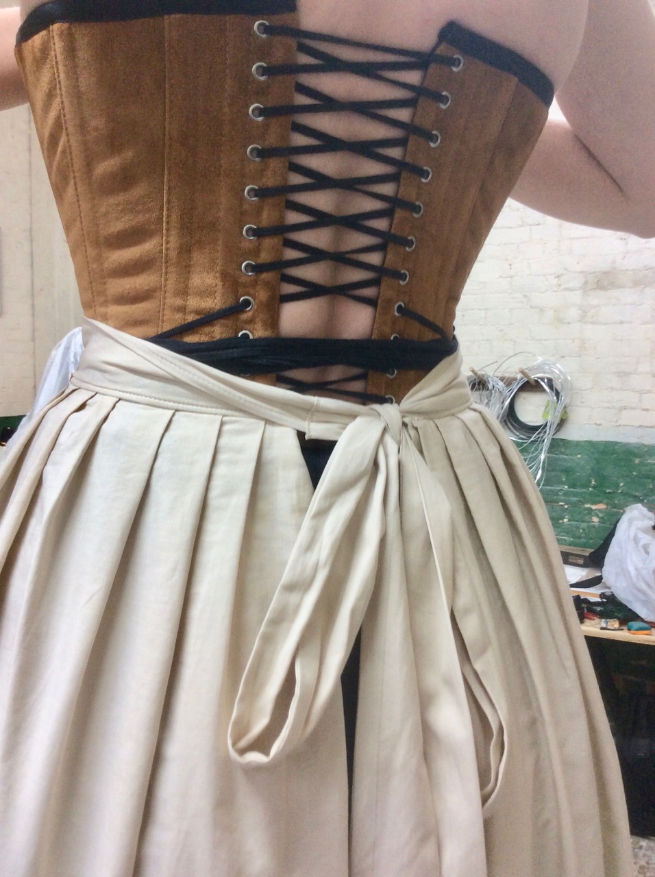 Rosie wearing the corset