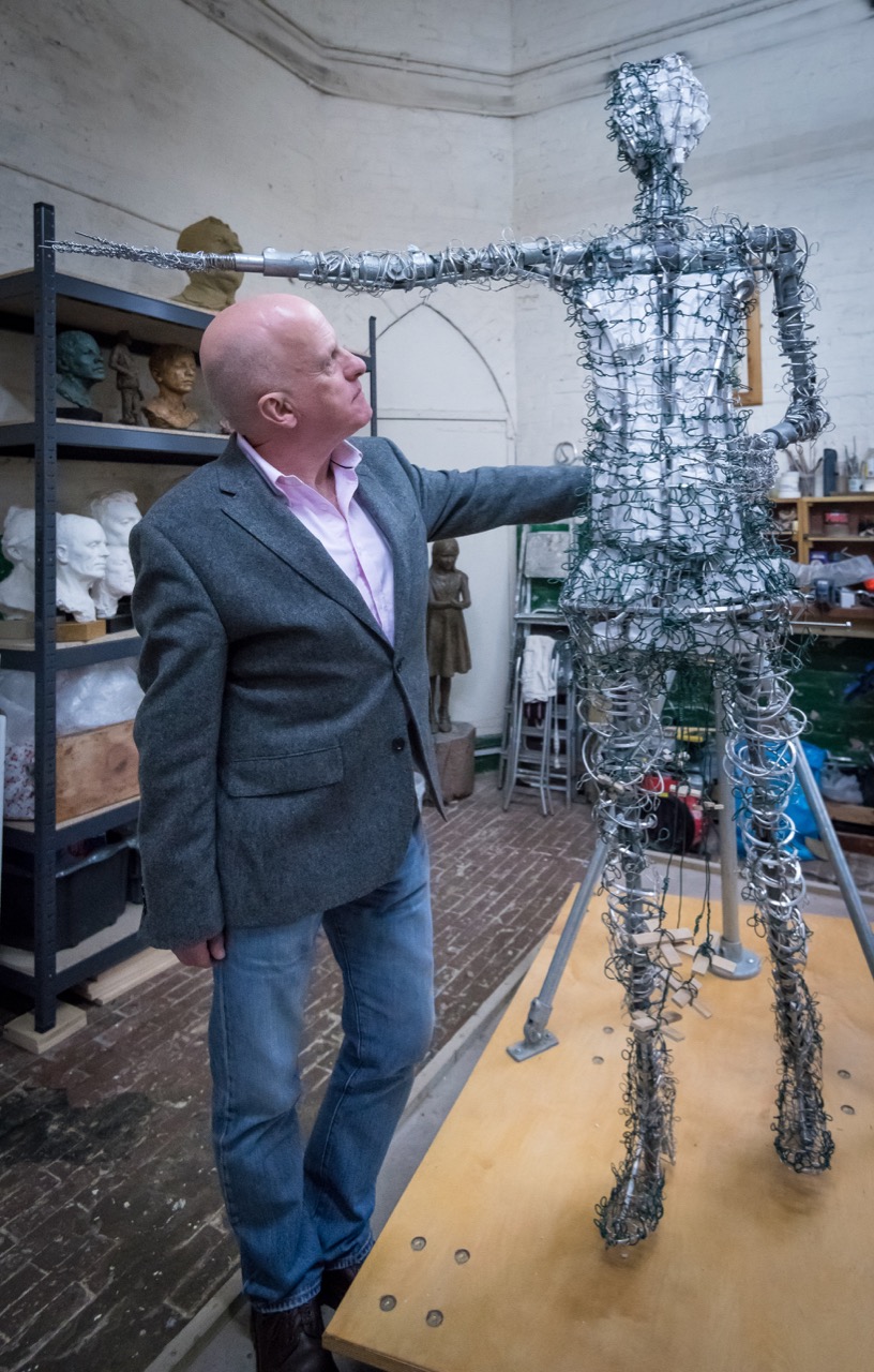 Andrew Simcock with Our Emmeline armature - photo by Nigel Kingston