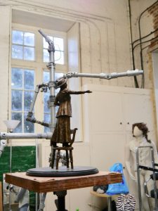 Emmeline armature with maquette - photo by Hazel Reeves