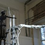Emmeline armature with maquette - sculpture by Hazel Reeves