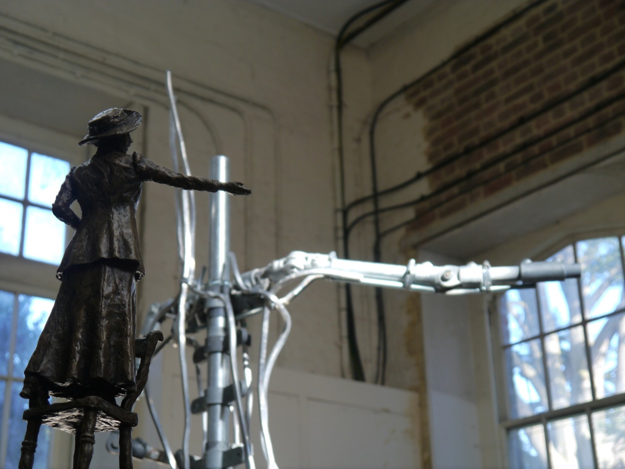 Emmeline armature with maquette - sculpture by Hazel Reeves