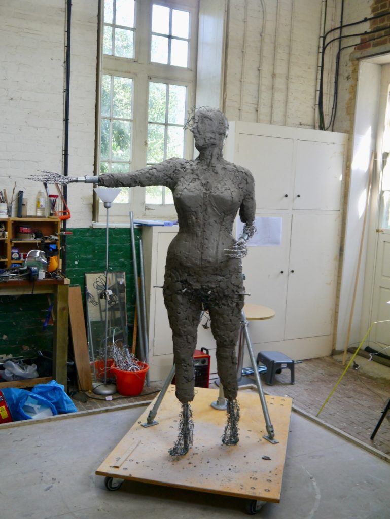 Emmeline unclothed in clay - by Hazel Reeves