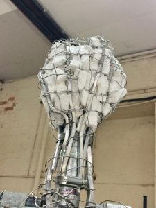 Emmelines head armature - sculpture and photo by Hazel Reeves