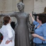 Hazel Reeves with Emmeline Pankhurst - photo by Nigel Kingston