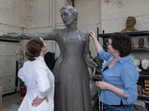 Hazel Reeves with Emmeline Pankhurst - photo by Nigel Kingston