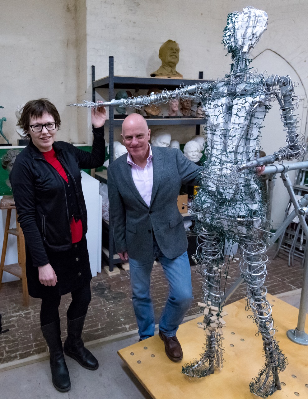 Hazel with Andrew and the Our Emmeline armature - photo by Nigel Kingston