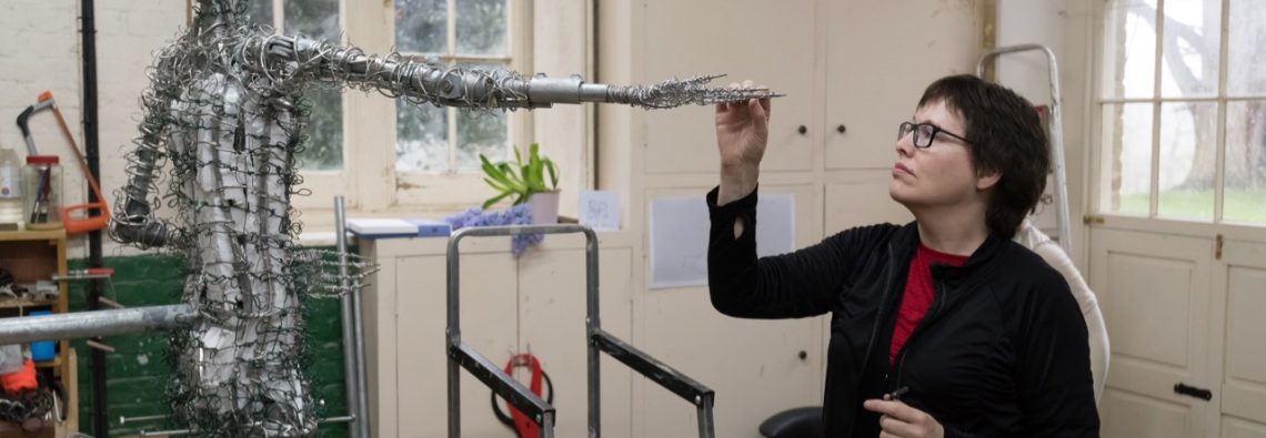 Hazel Reeves with Our Emmeline armature - photo by Nigel Kingston