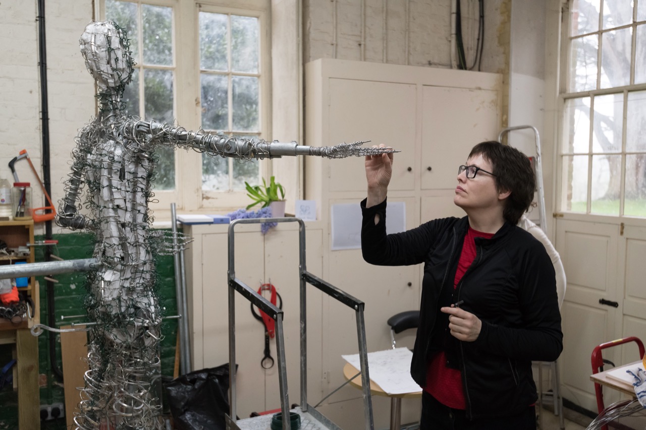 Hazel Reeves with Our Emmeline armature - photo by Nigel Kingston