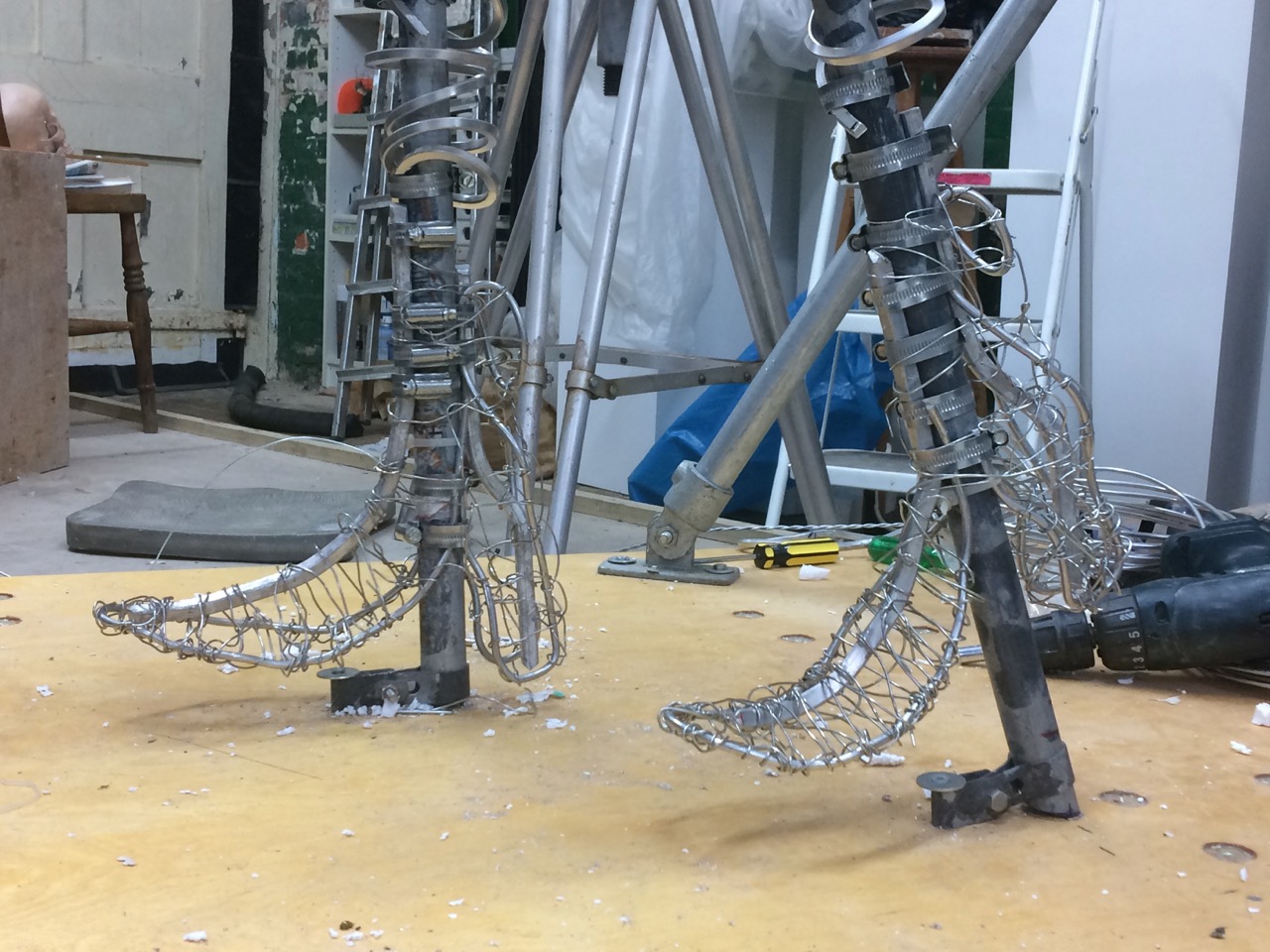 Our Emmelines feet armature - sculpture and photo by Hazel Reeves