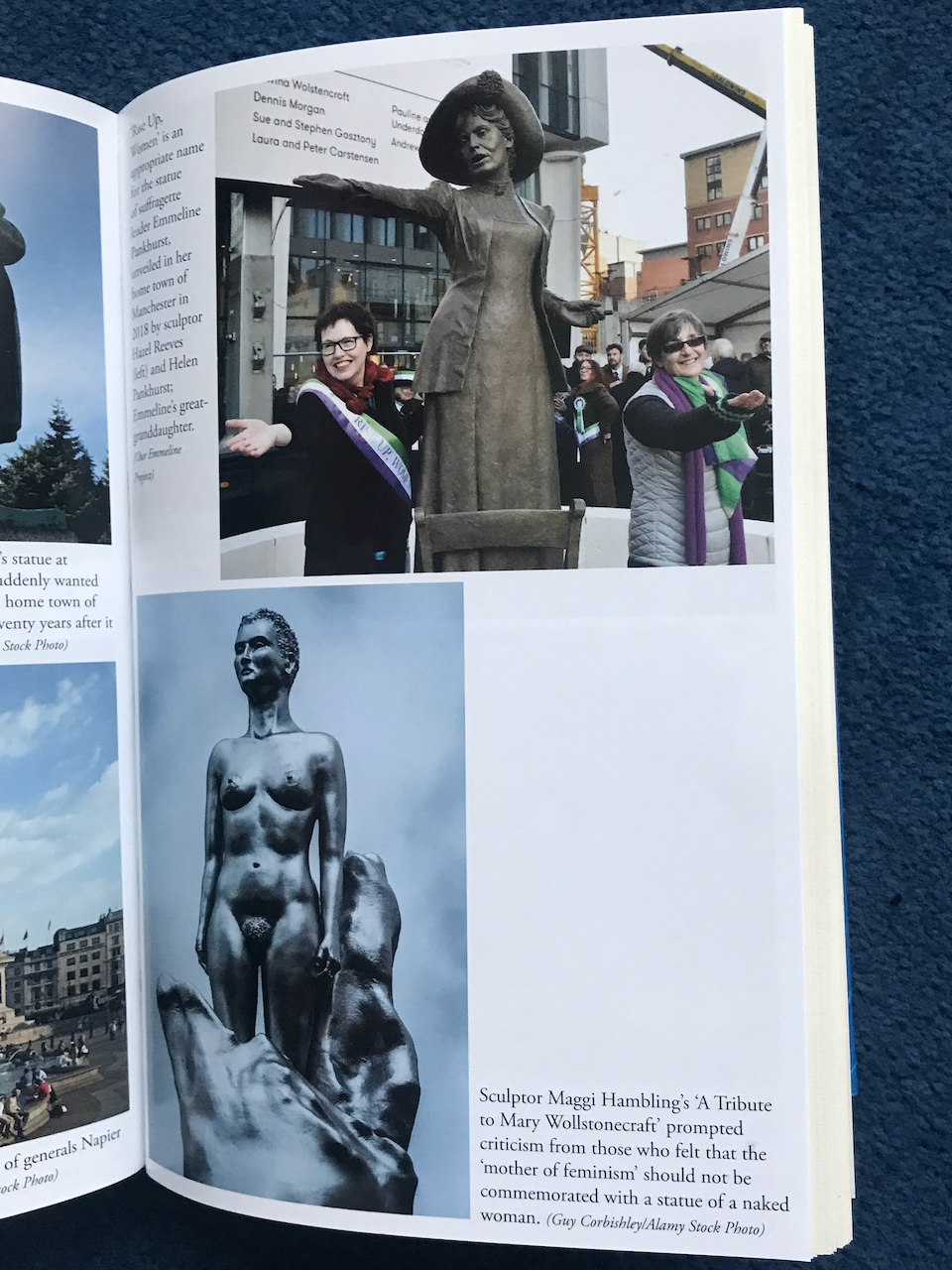 Page of photos from On a Pedestal - Emmeline Pankhurst above a Maggi Hambling statue